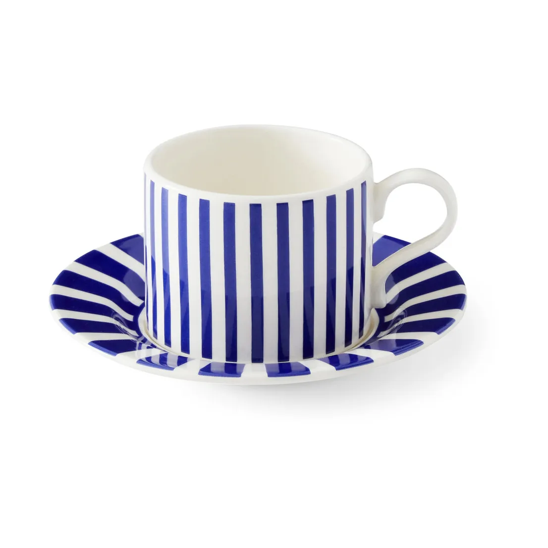 Caneca de chá Steccato 29 cl com pires Ø15,5 cm, Azul-Branco Spode