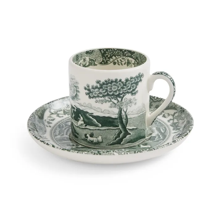 Heritage Green Italian chávena com pires - Verde, espresso, 9 cl - Spode