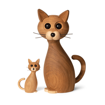 Decoração Gato Lucky 42 cm - Carvalho-Bordo - Spring Copenhagen
