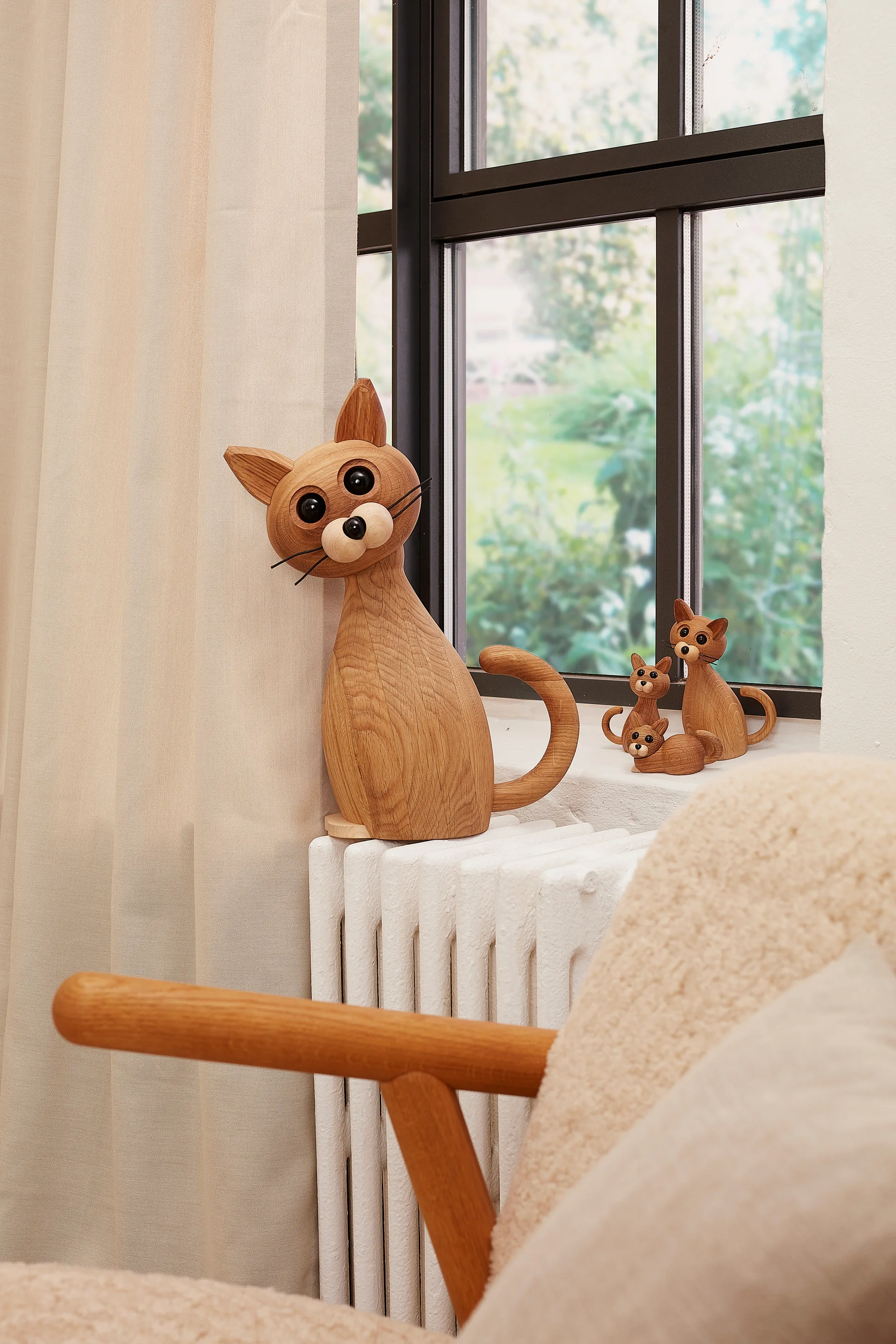 Decoração Gato Lucky 42 cm, Carvalho-Bordo Spring Copenhagen