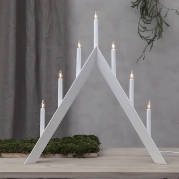 Arrow candelabro de Advento 64,5 cm - Branco - Star Trading