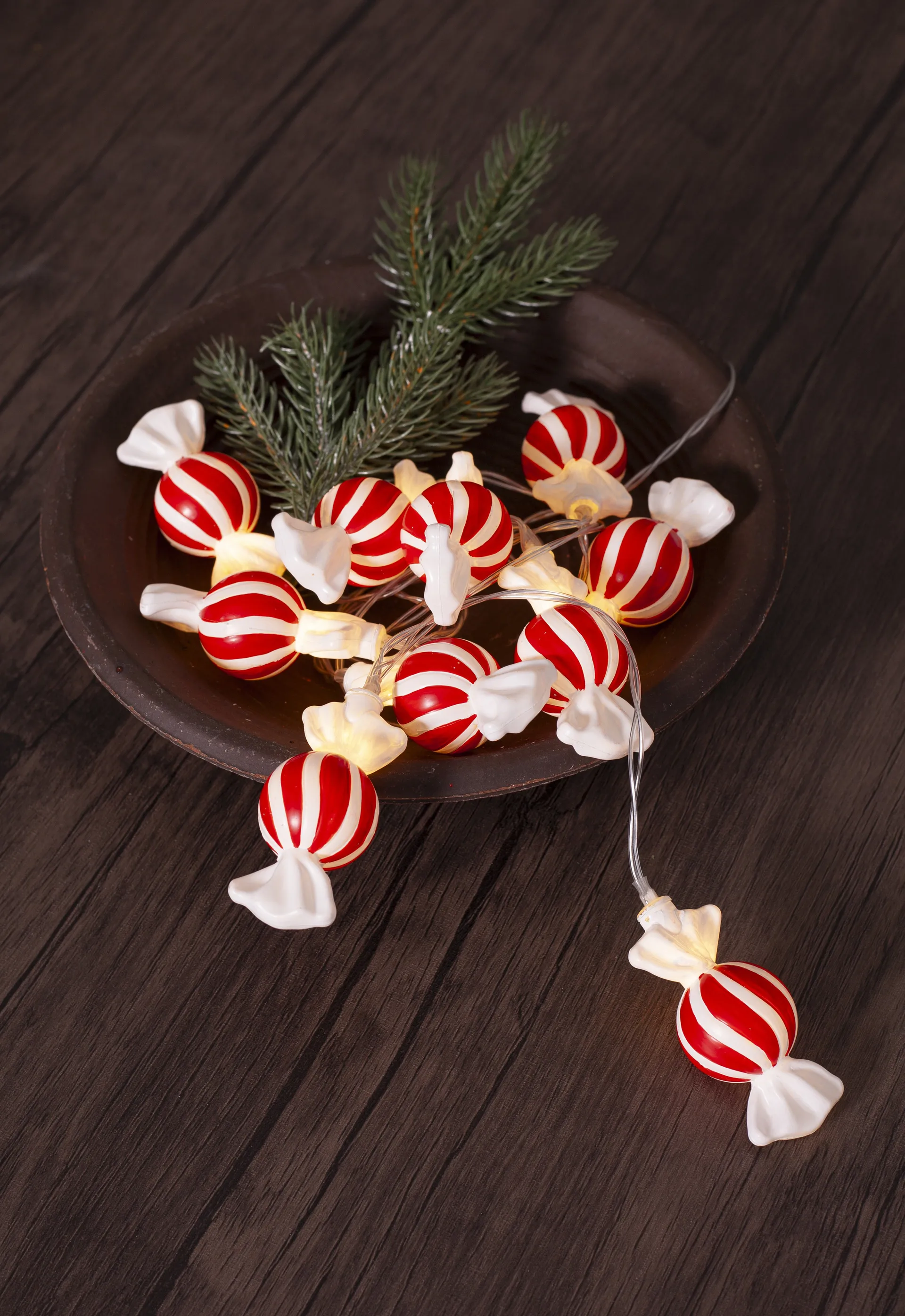 Bonbon corrente de luz 135 cm, Vermelho-branco Star Trading