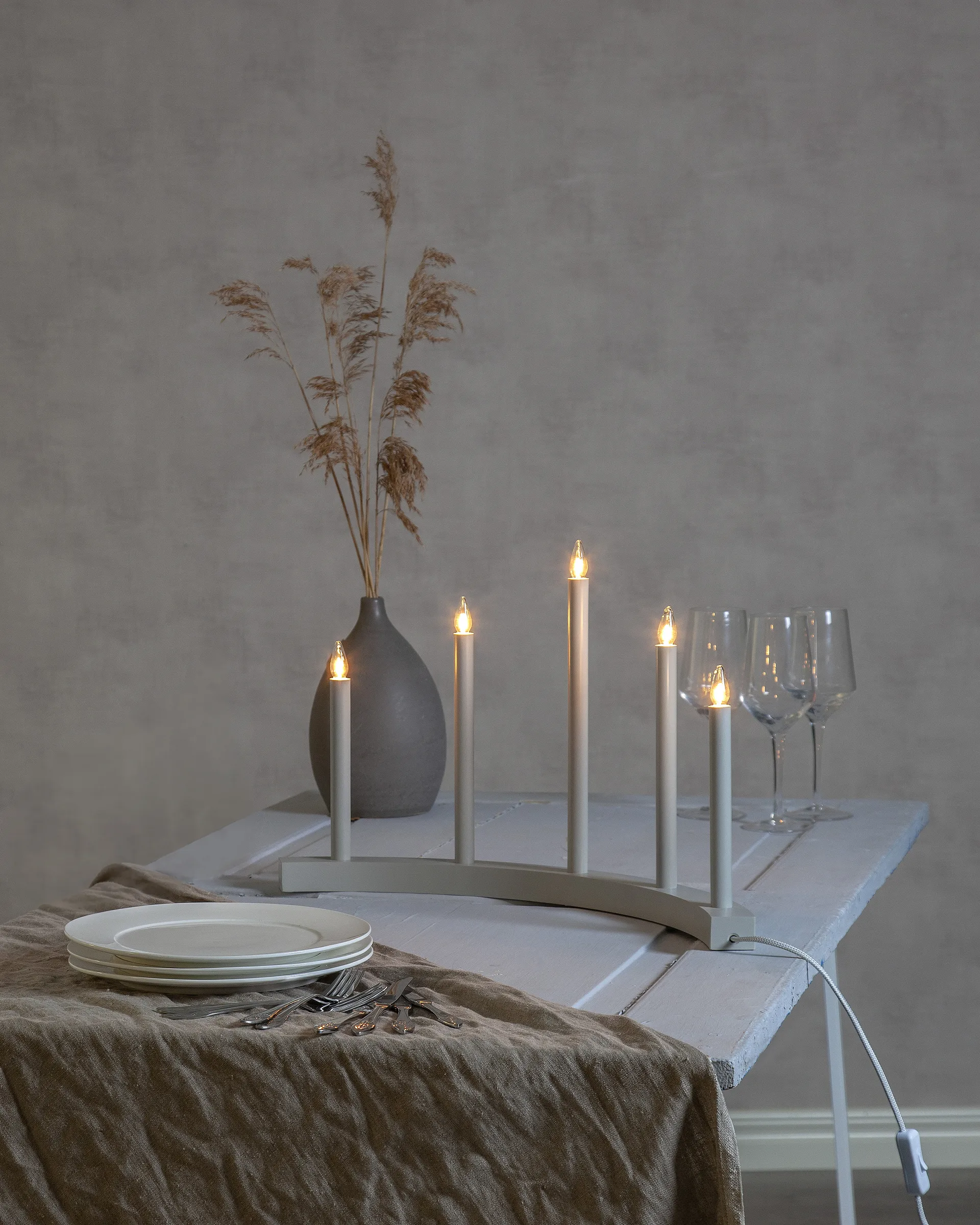 Candelabro do Advento Accent, Cinzento Star Trading