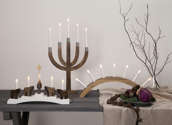 Candelabro do Advento das Ovelhas 5 lâmpadas Staffans, Branco Star Trading