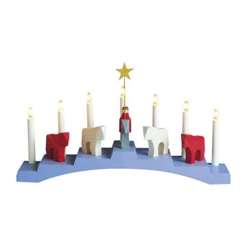 Candelabro do Advento das Ovelhas 7 lâmpadas Staffans - Azul  - Star Trading