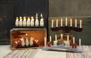 Candelabro do Advento das Ovelhas 7 lâmpadas Staffans - Azul  - Star Trading