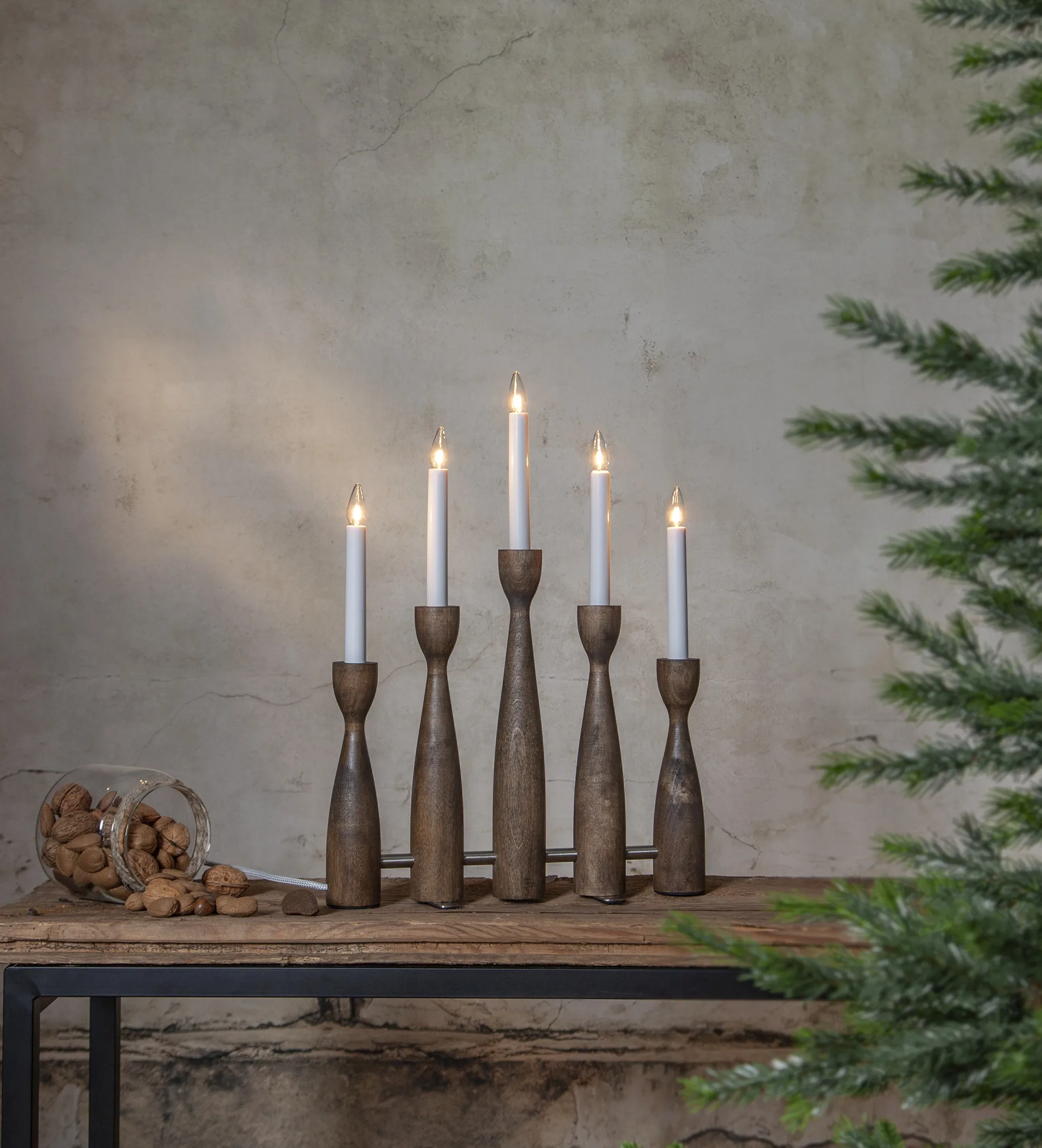 Candelabro do Advento Midja 2.0 , Nogueira  Star Trading