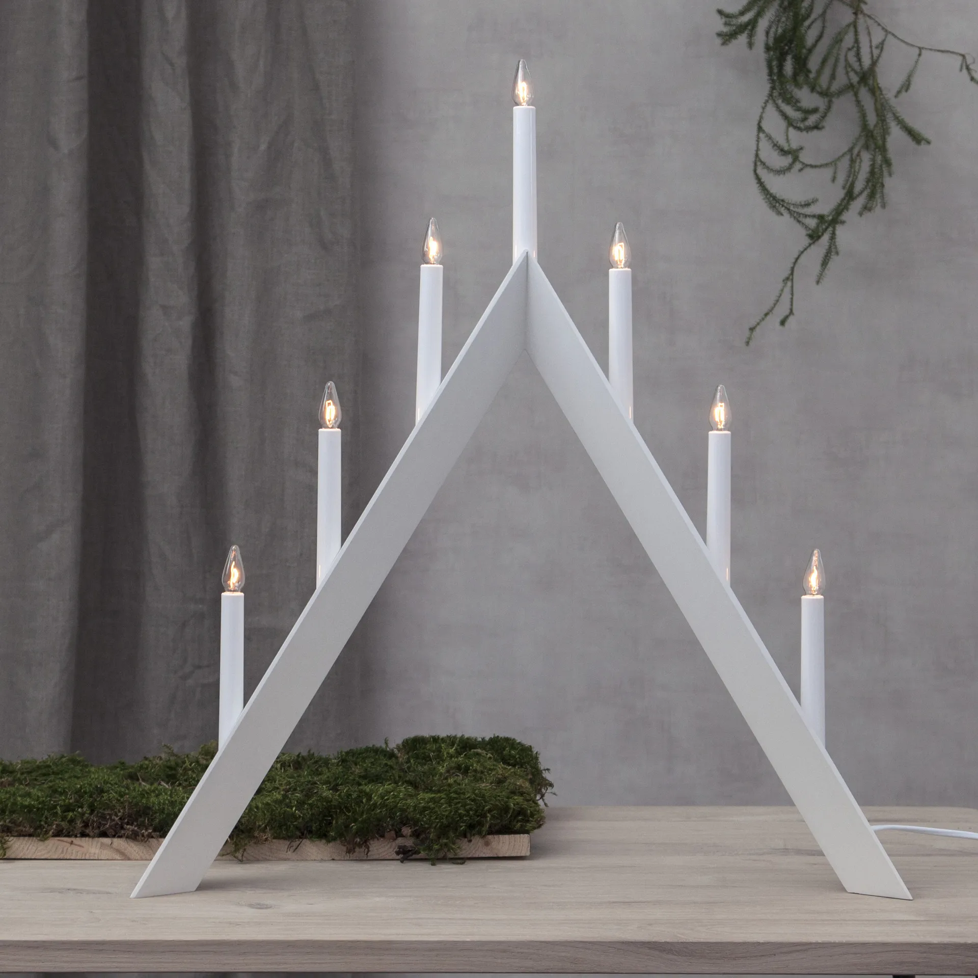 Castiçal do Advento Arrow 64,5 cm embalagem de 2 - Branco,  Star Trading