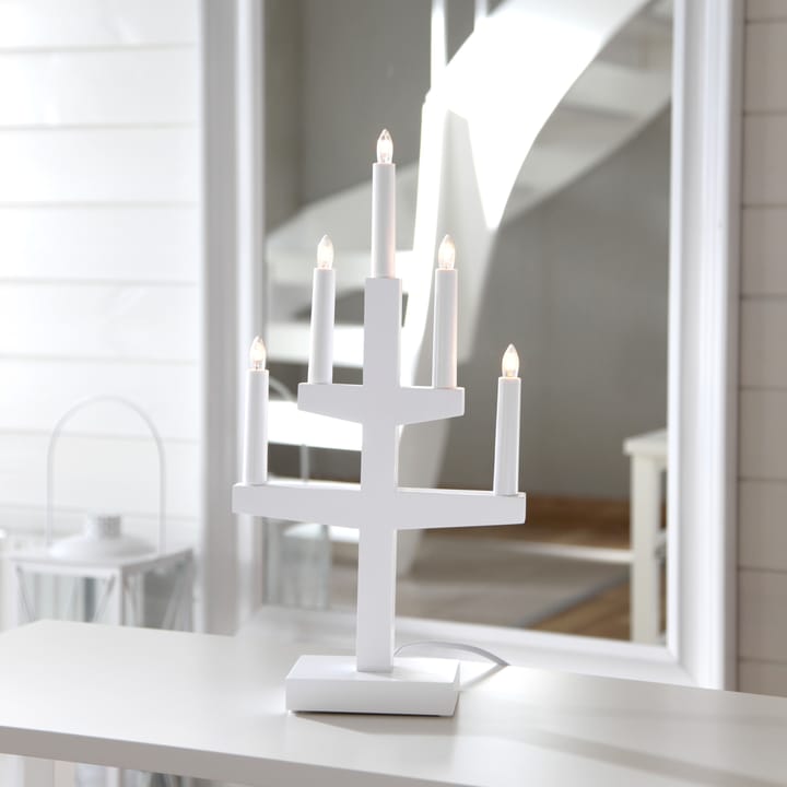 Castiçal Escada Advento 46 cm, Branco Star Trading