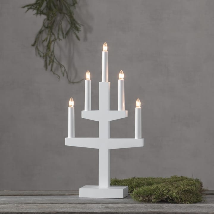 Castiçal Escada Advento 46 cm, Branco Star Trading