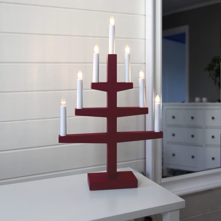 Castiçal Escada Advento 54 cm, Vermelho  Star Trading
