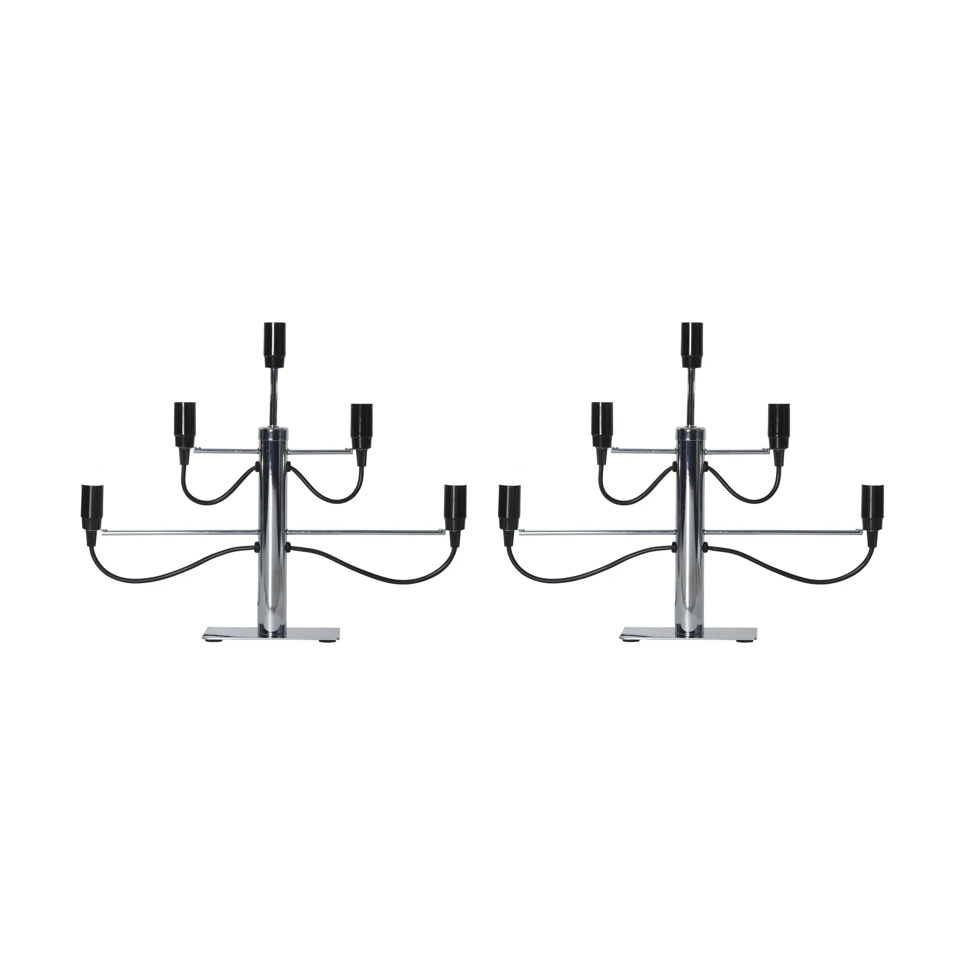 Castiçal Milano 5 46 cm embalagem de 2 - Cromo,  Star Trading