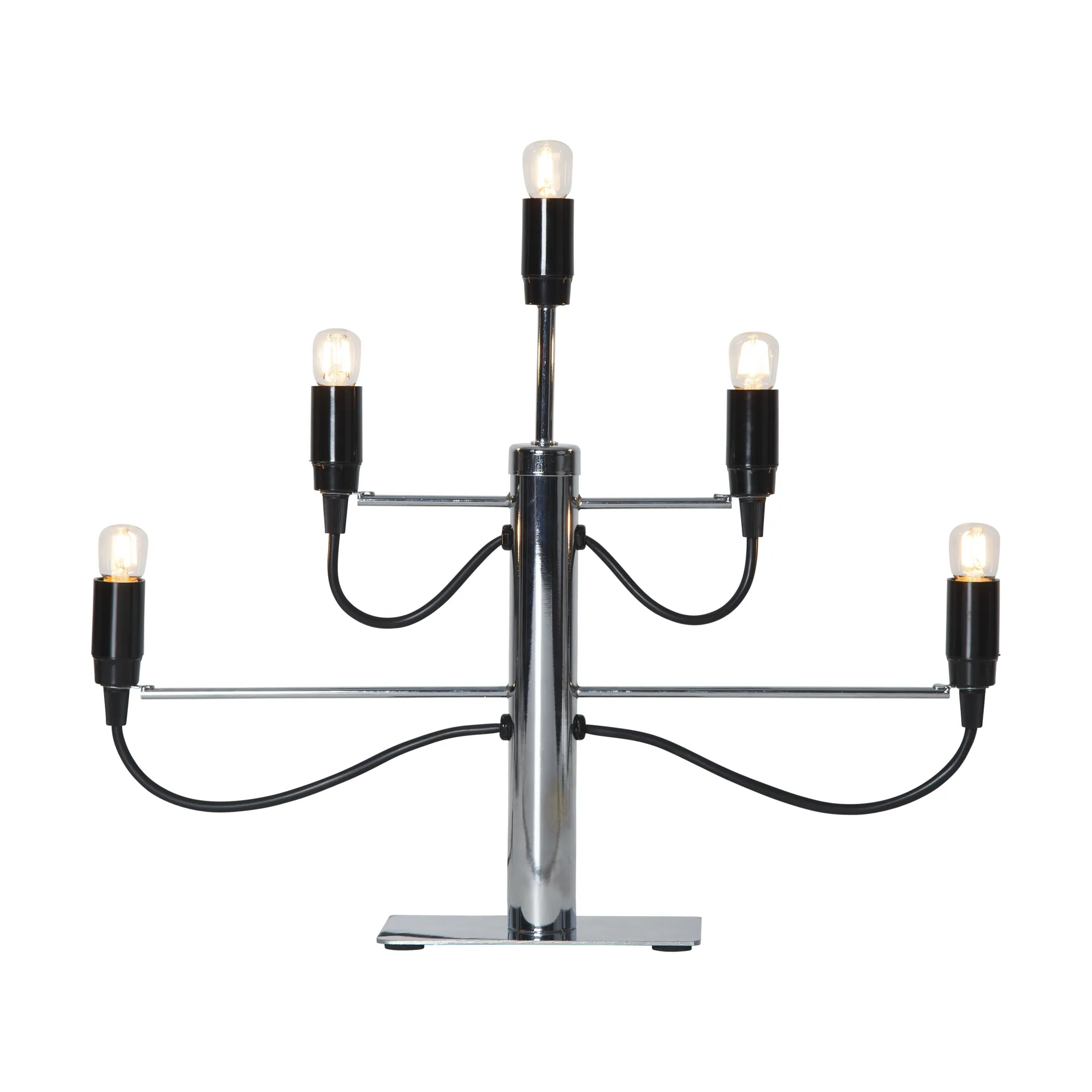 Castiçal Milano 5 46 cm embalagem de 2 - Cromo,  Star Trading