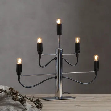 Castiçal Milano 5 46 cm embalagem de 2 - Cromo - undefined - Star Trading