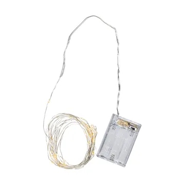 Corda de luzes bateria LED Dew Drop - 4 m, fio prateado - Star Trading