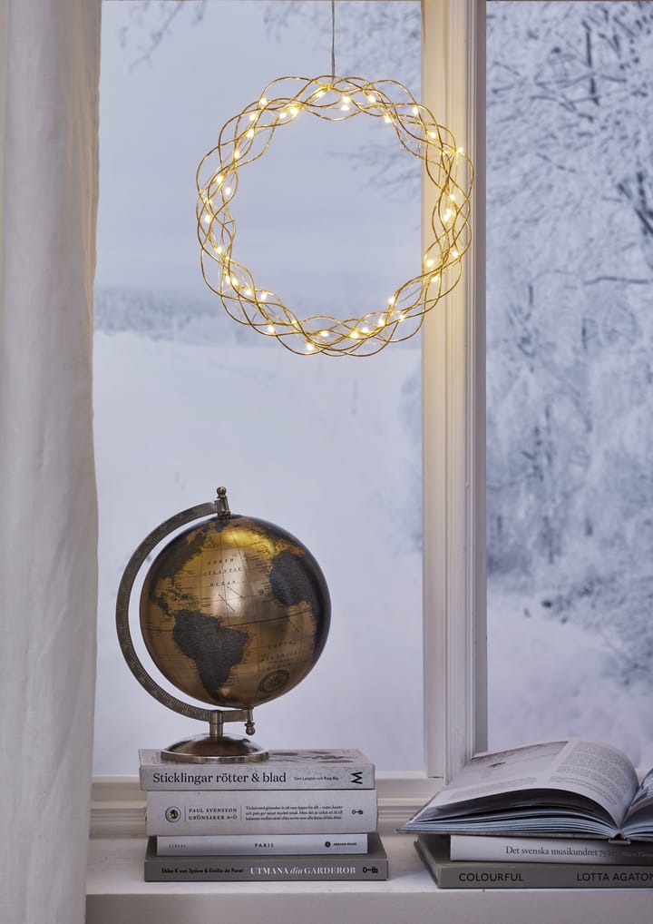 Curly guirlanda com luzes LED 30 cm, Latão Star Trading