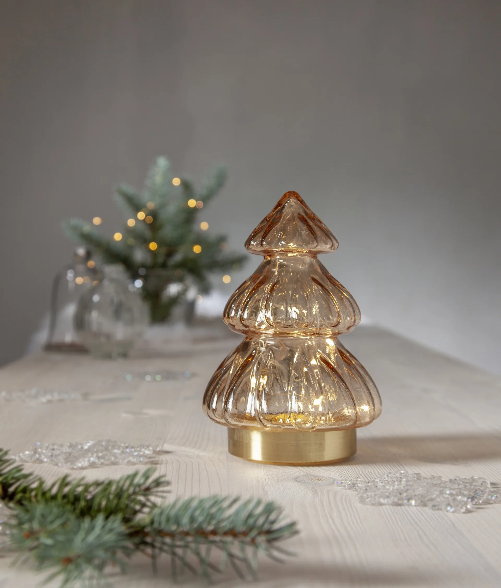 Decoração da mesa luzes de Natal 18 cm Abete, Bege Star Trading