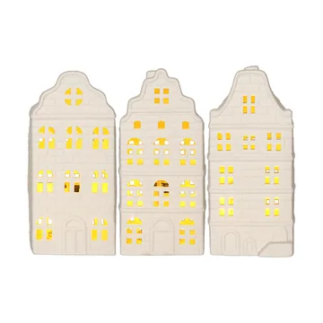Decoração de inverno para interior - Casa branca, 3 peças - Star Trading