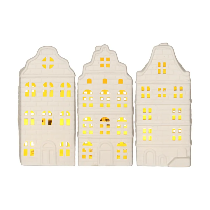 Decoração de inverno para interior - Casa branca, 3 peças - Star Trading