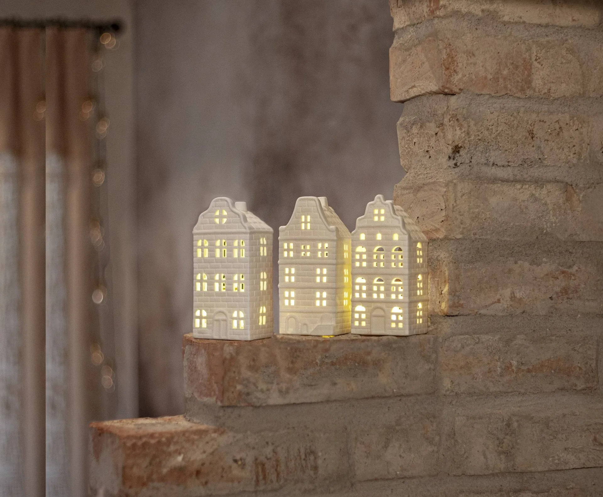 Decoração de inverno para interior, Casa branca, 3 peças Star Trading