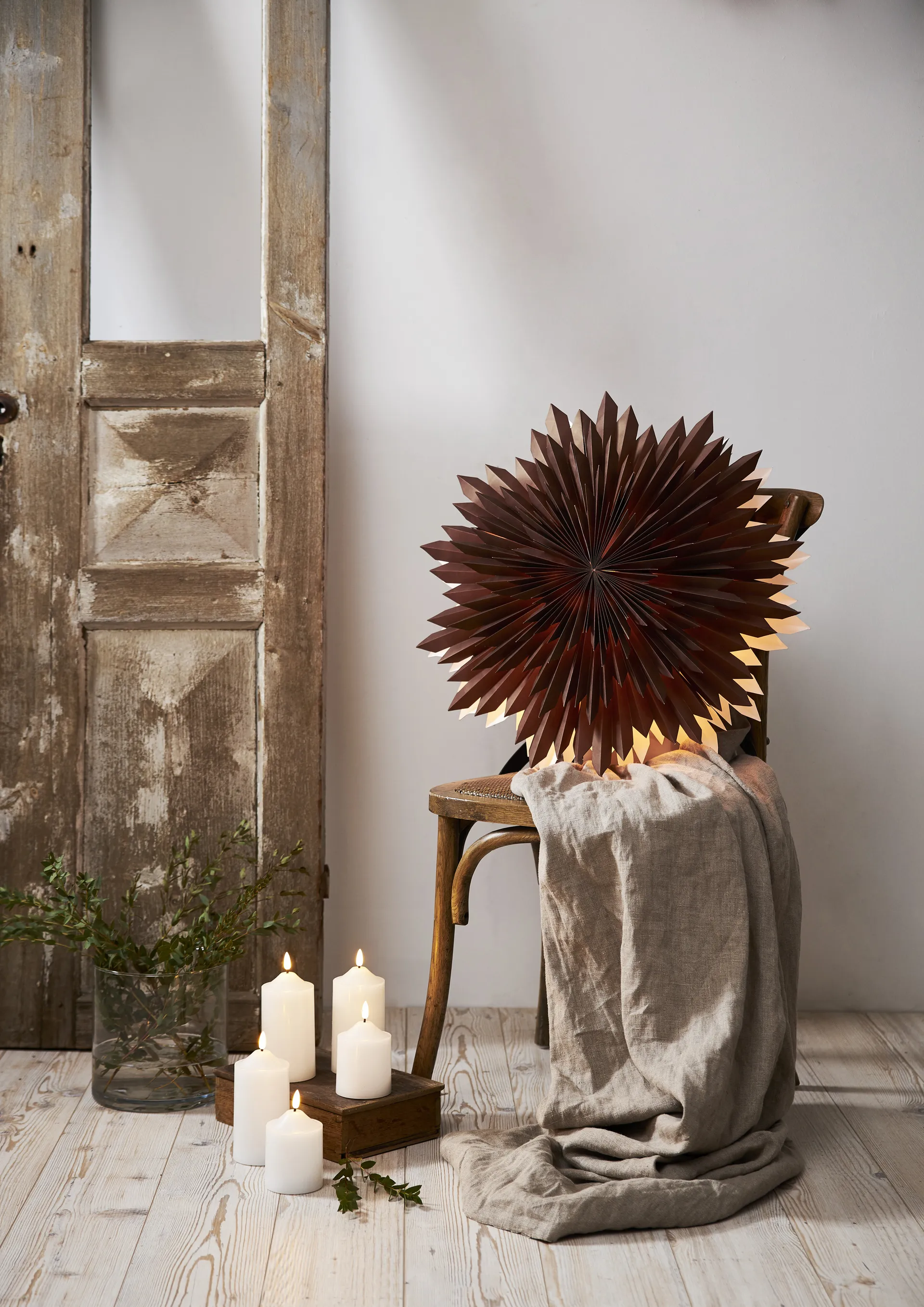 Ice estrela do Advento Ø50 cm, Castanho Star Trading