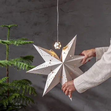 Lighty fio de luz, fonte de luz para estrela de Advento - Bola branca - Star Trading