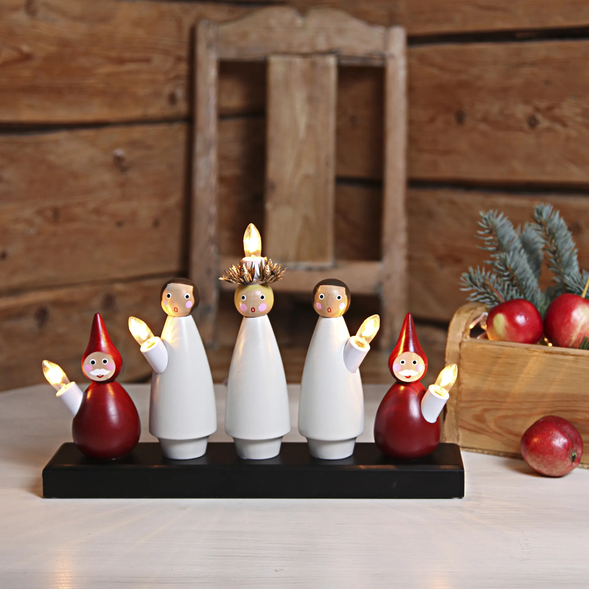 Lucia Choir castiçal de Advento, branco-vermelho Star Trading