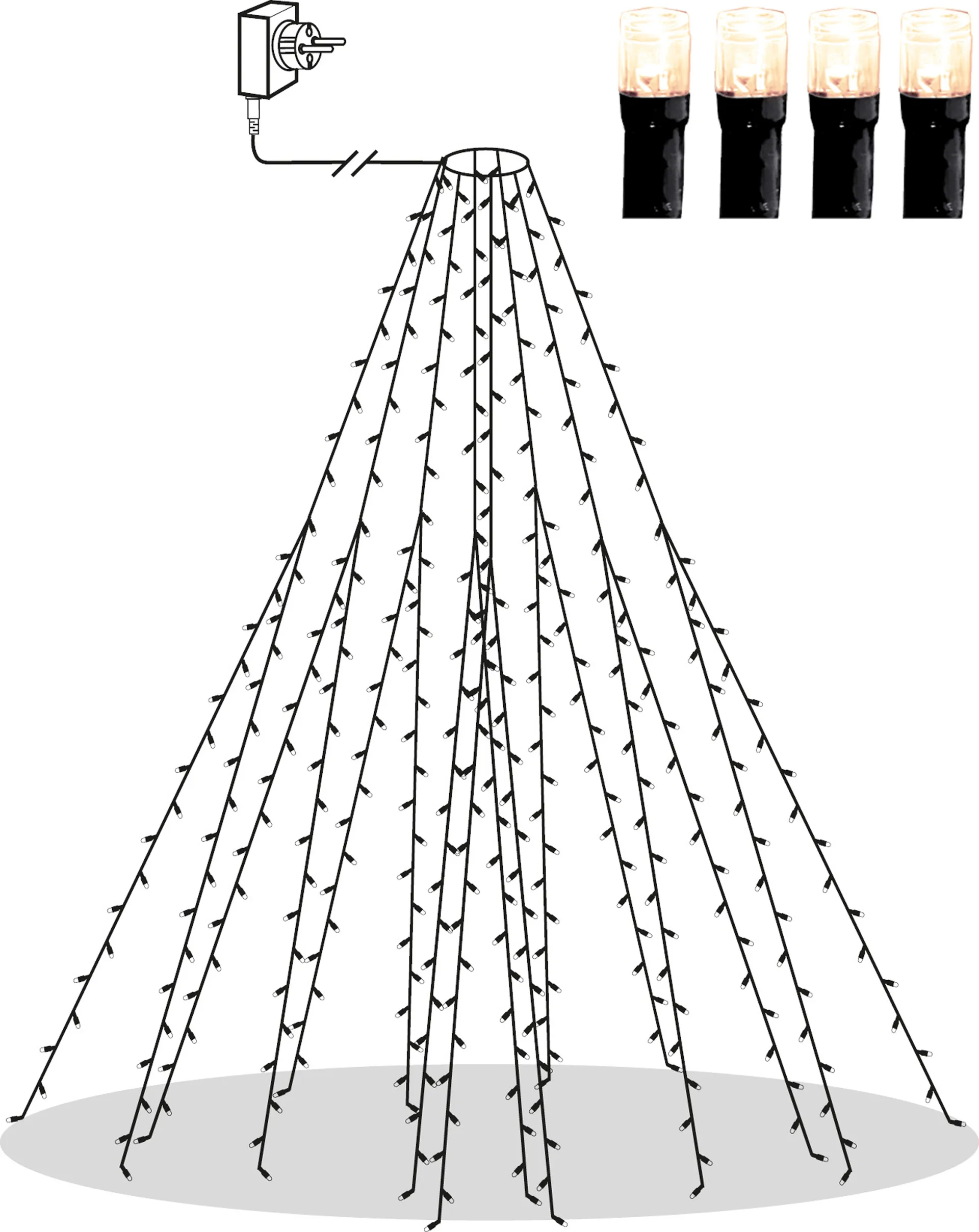 Luzes de corda Ice White Crispy, Verde Star Trading