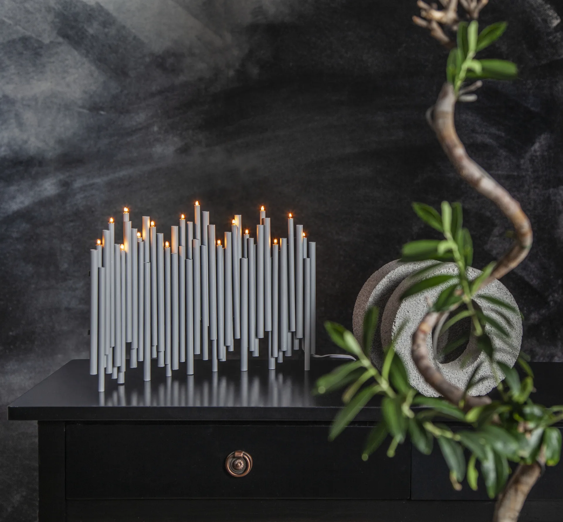 Note castiçal de Advento 25x35 cm, Cinzento Star Trading