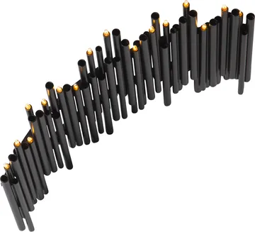 Note castiçal de Advento 25x35 cm - Preto - Star Trading