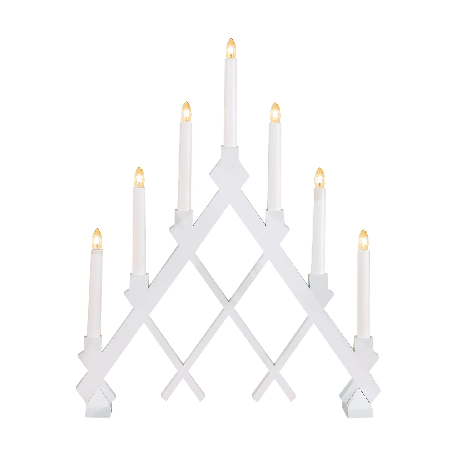 Rut 7 castiçal de madeira 43 cm, Branco Star Trading