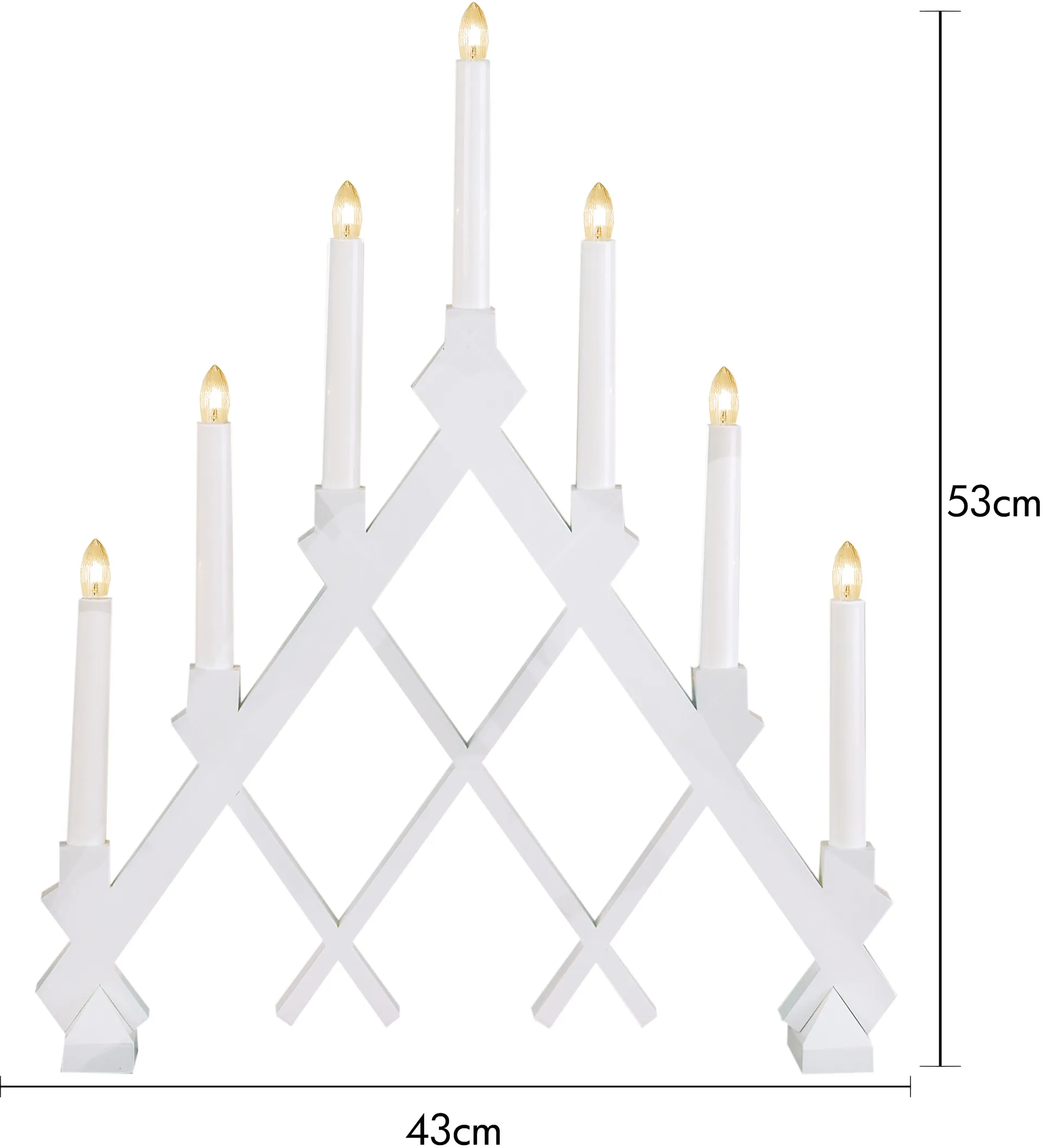 Rut 7 castiçal de madeira 43 cm, Branco Star Trading