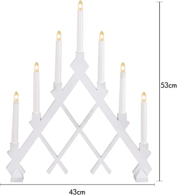 Rut 7 castiçal de madeira 43 cm - Branco - Star Trading