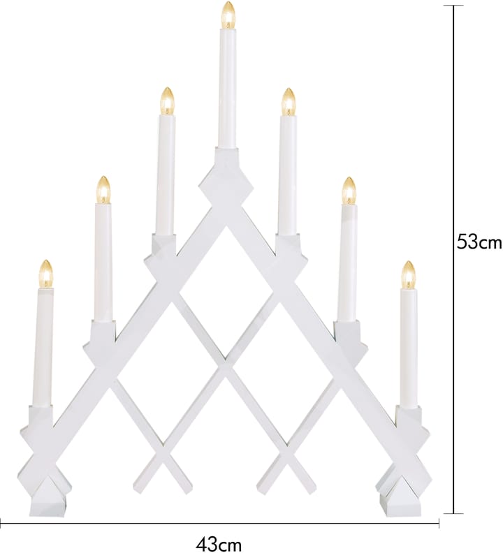 Rut 7 castiçal de madeira 43 cm, Branco Star Trading