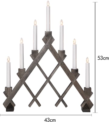 Rut 7 castiçal de madeira 43 cm - Marrom - Star Trading