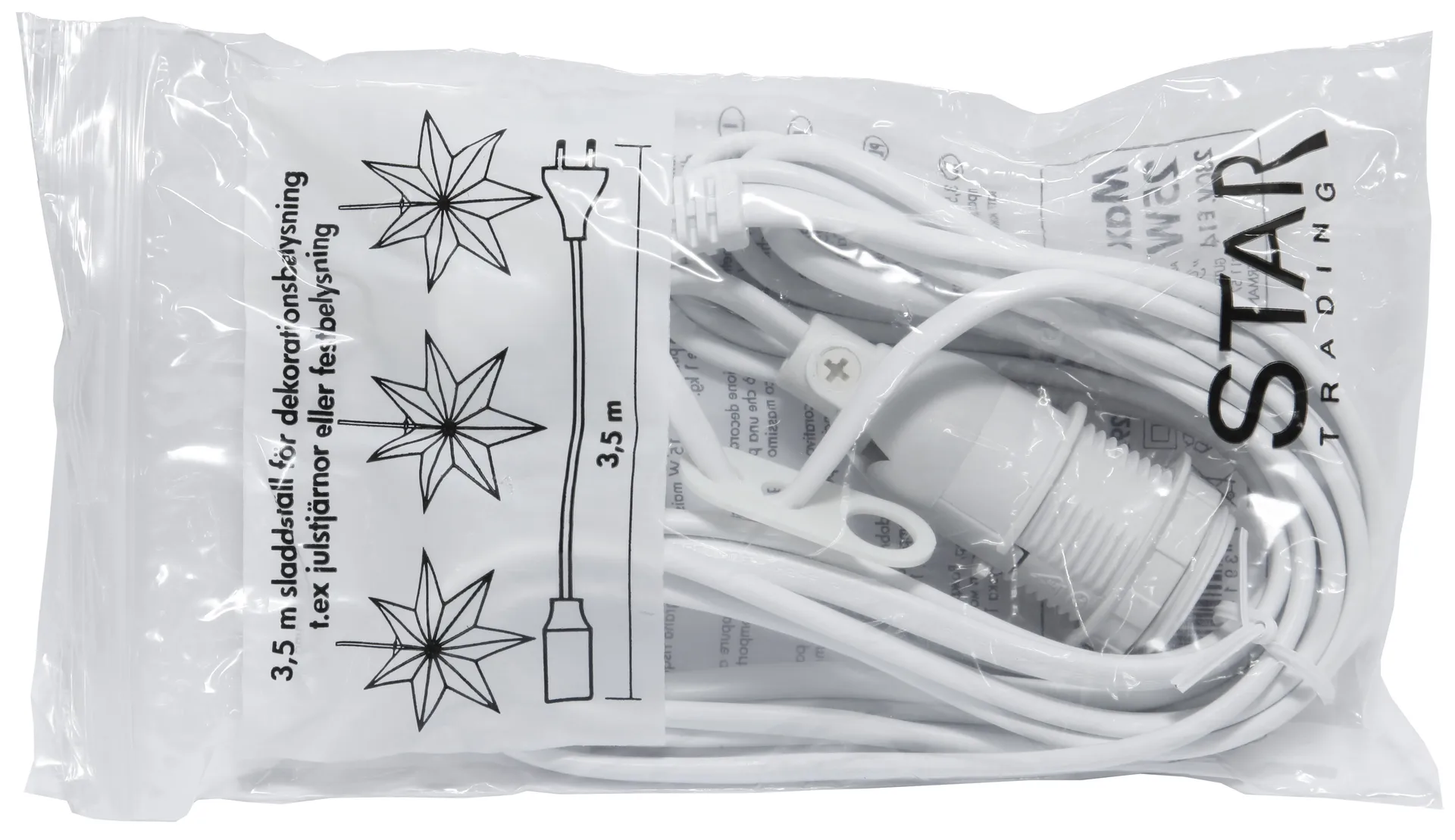 Suporte básico para cabo E14 3,5 m, Branco Star Trading