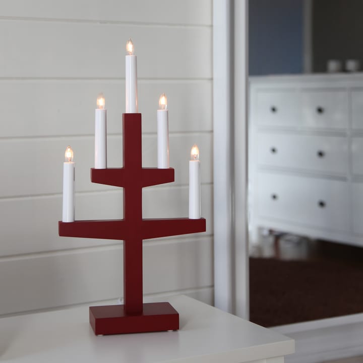Trapp castiçal de Advento 46 cm, Vermelho Star Trading