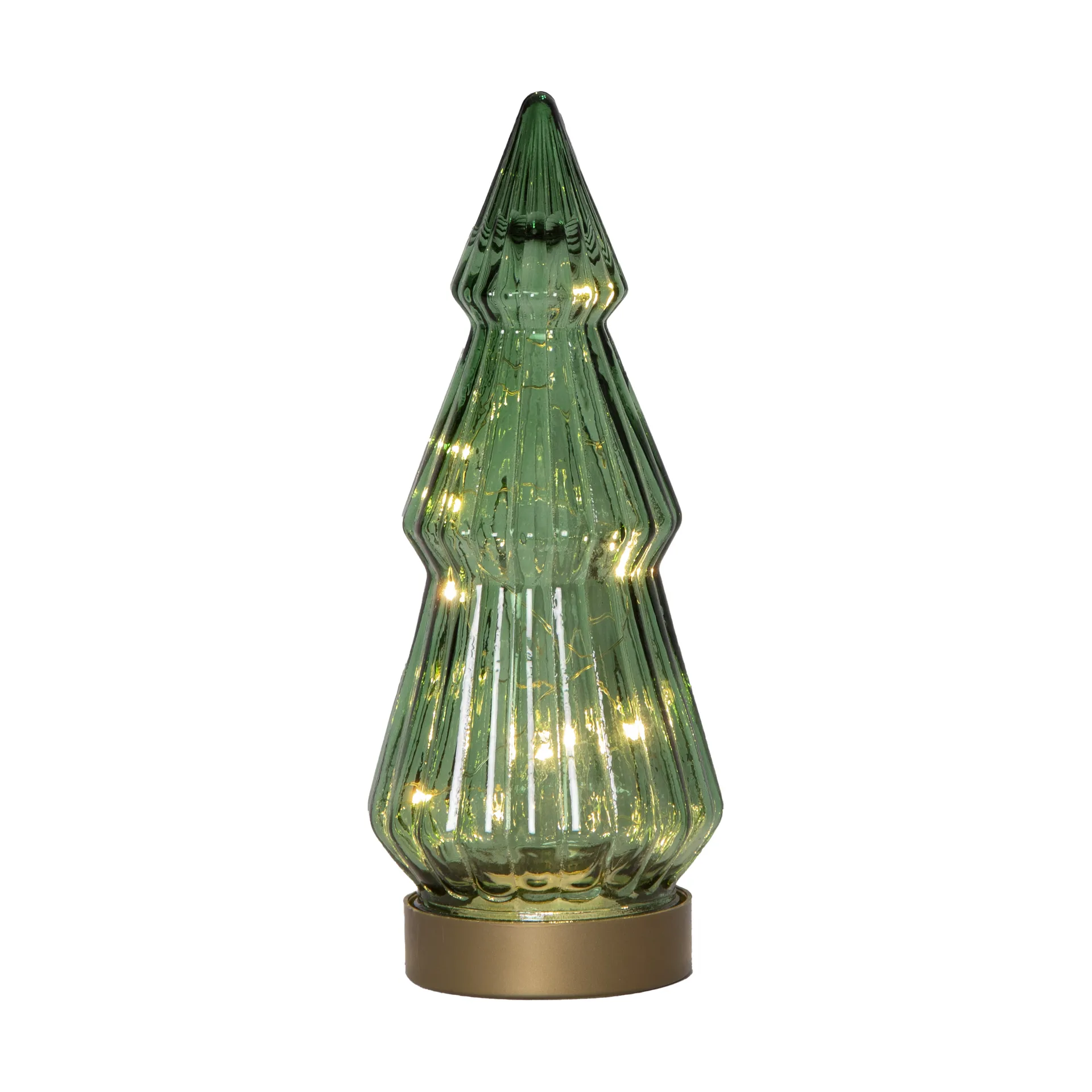 Verde decoração de vidro LED 24 cm, Verde Star Trading