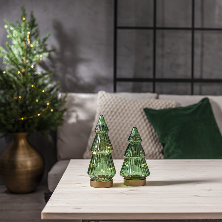 Verde decoração de vidro LED 24 cm, Verde Star Trading