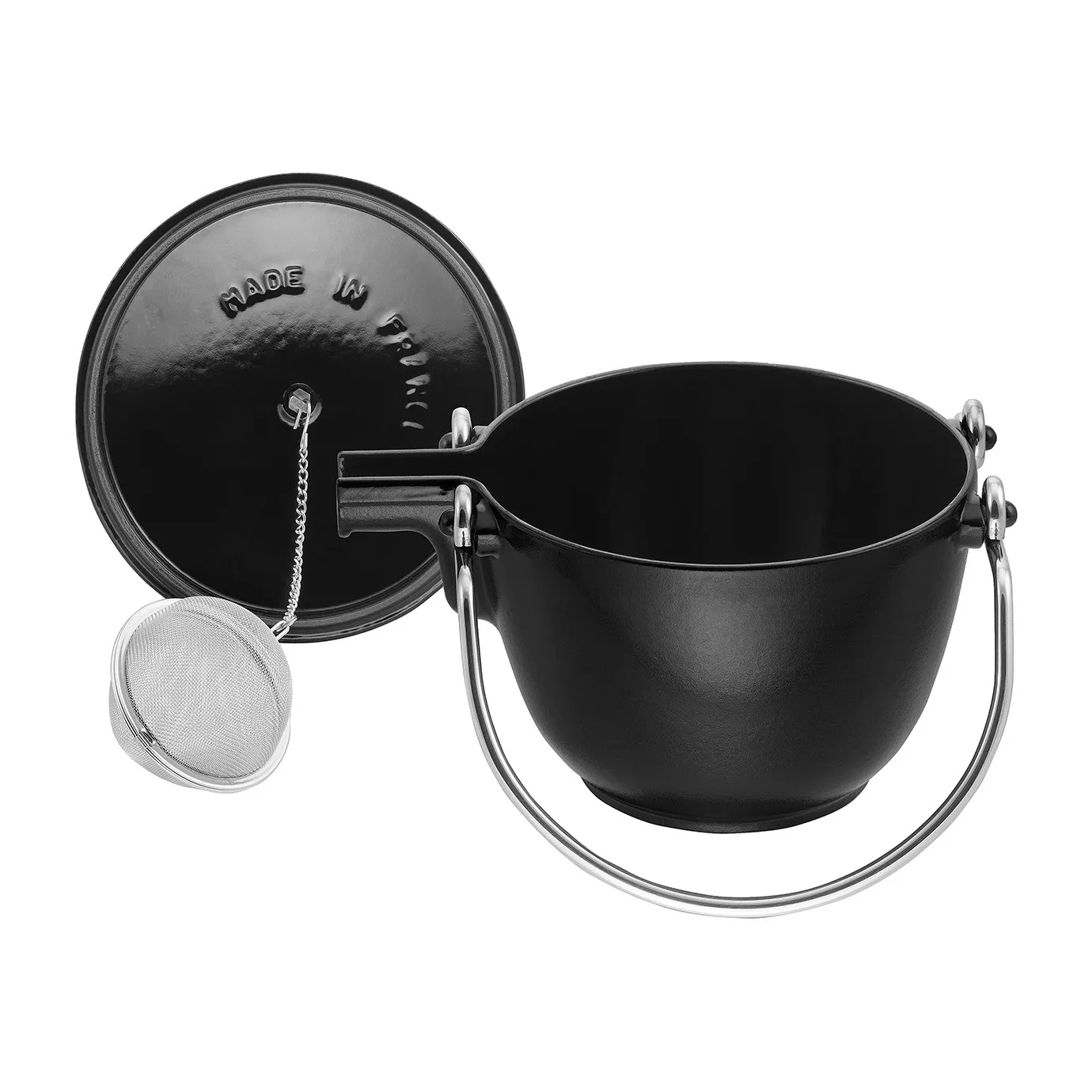 Bule de chá redondo Staub 1,15 L, Preto STAUB