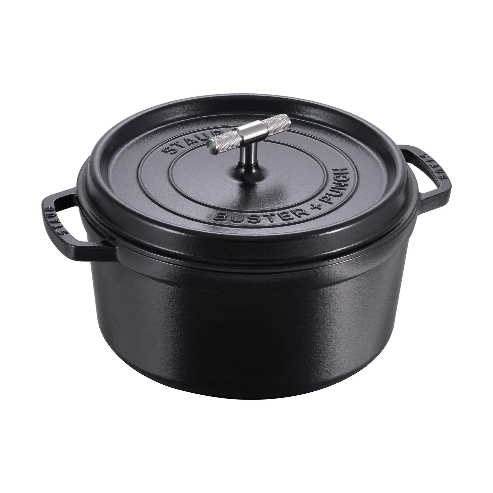 Buster & Punch panela de ferro fundido e aço inoxidável, 6,75 L STAUB