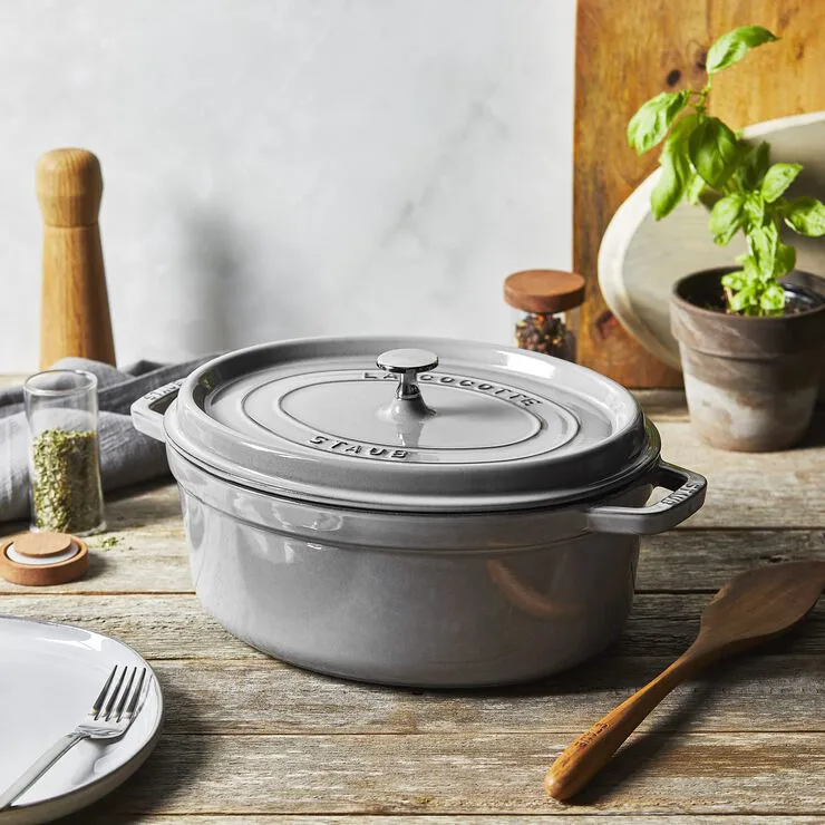 Caçarola para forno oval mini Staub 4,2 l, cinza STAUB