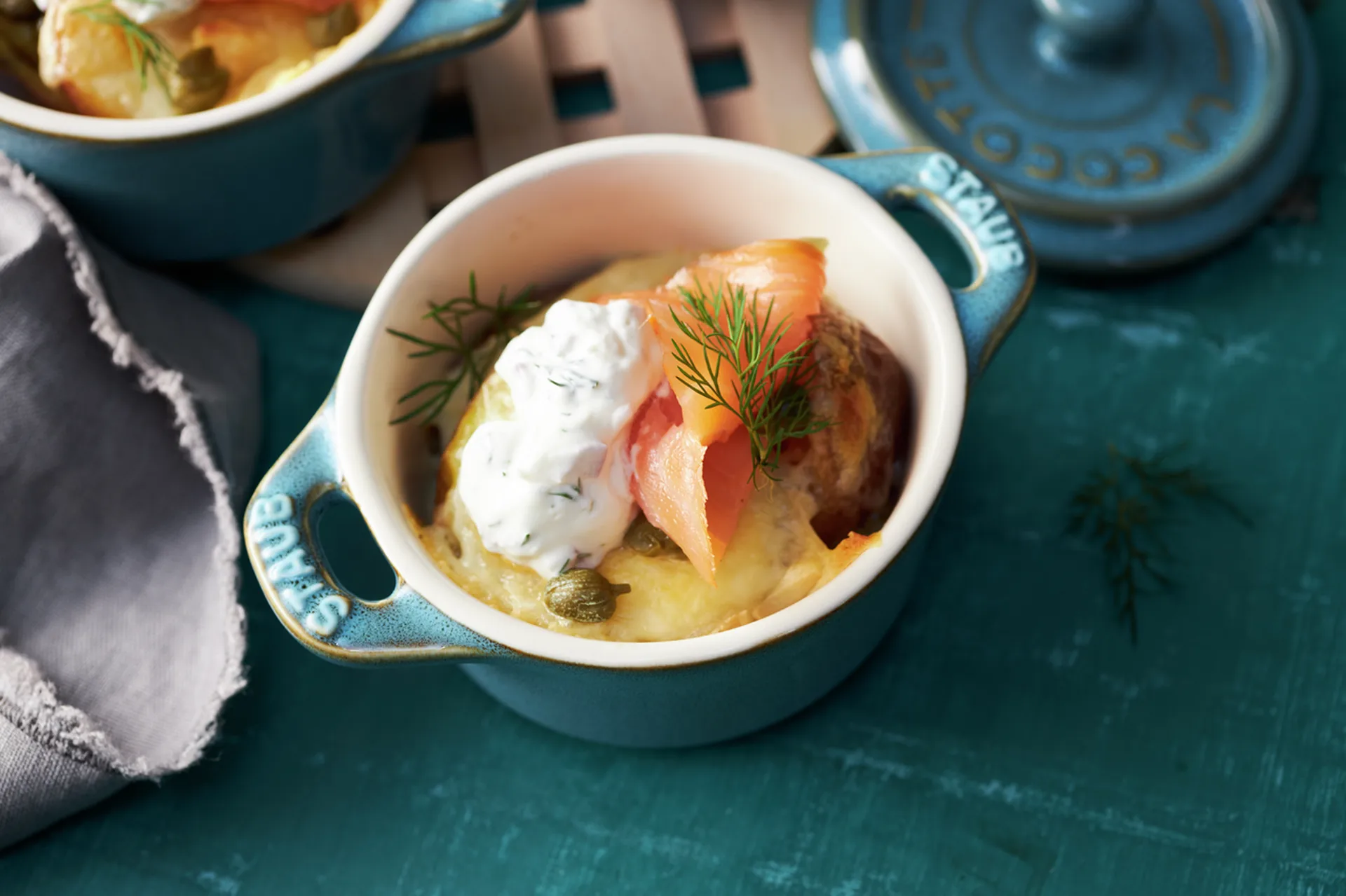 Conjunto de tachos mini Staub Ø10 cm, 4 un., Turquesa antique STAUB