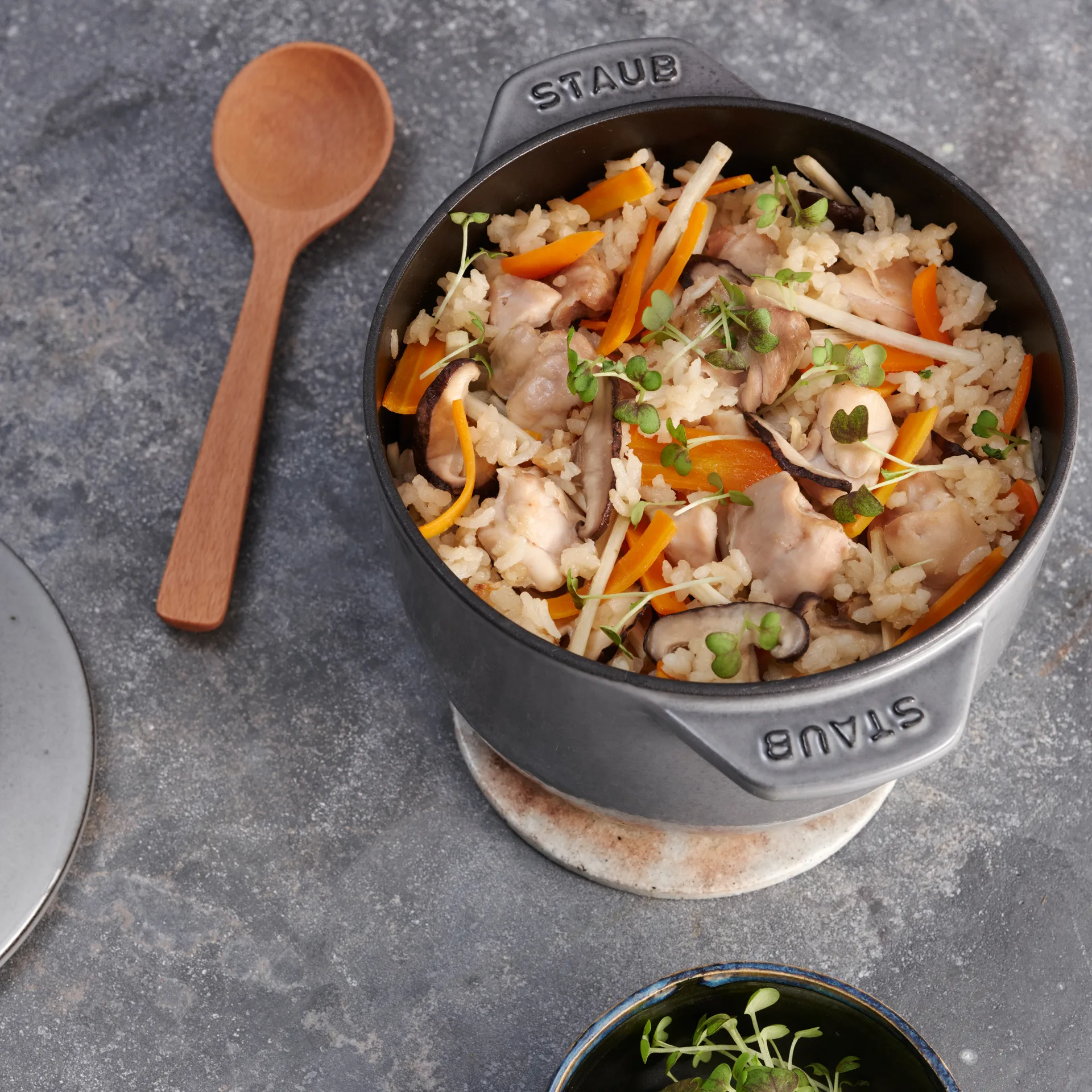 Panela de ferro fundido Rice 1,6 L, cinza STAUB