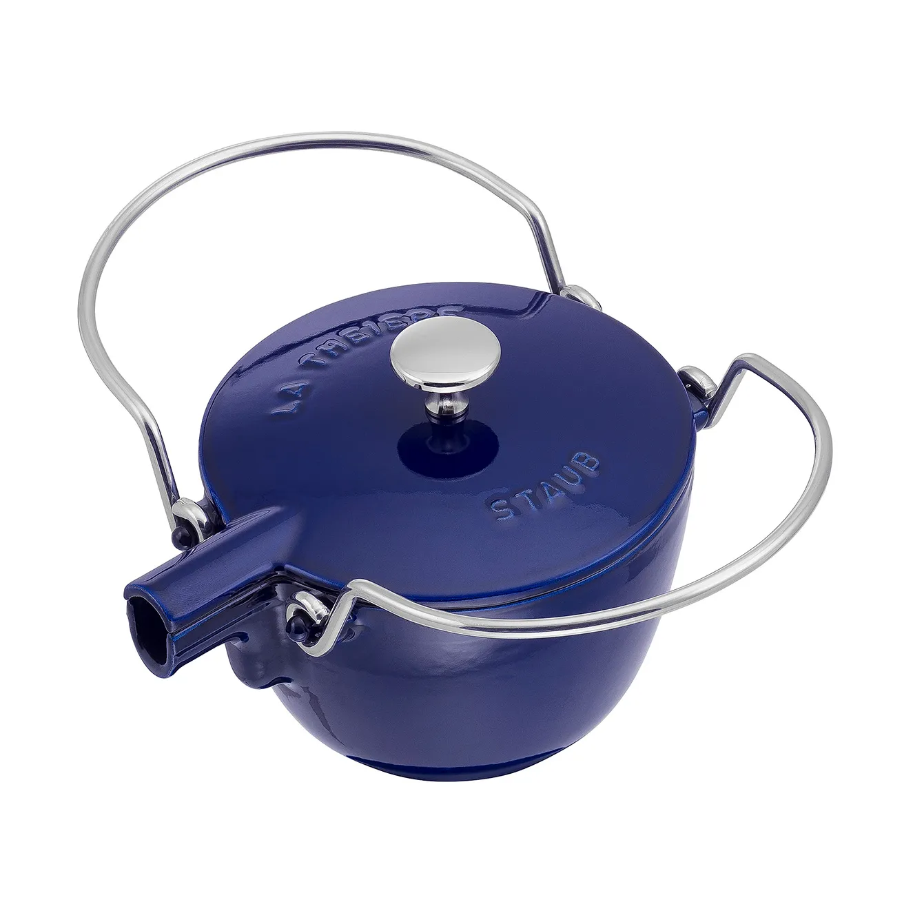 Staub chaleira de ferro fundido redonda 1,15 L, Azul escuro STAUB