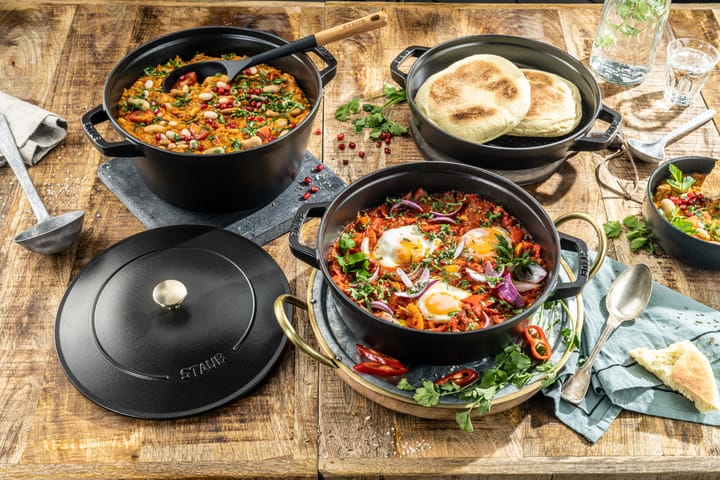 Staub conjunto de panelas e caçarolas empilháveis 5 peças, Preto STAUB