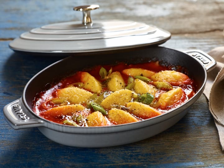 Staub forma para forno de ferro fundido com tampa oval 23cm, Cinza grafite STAUB