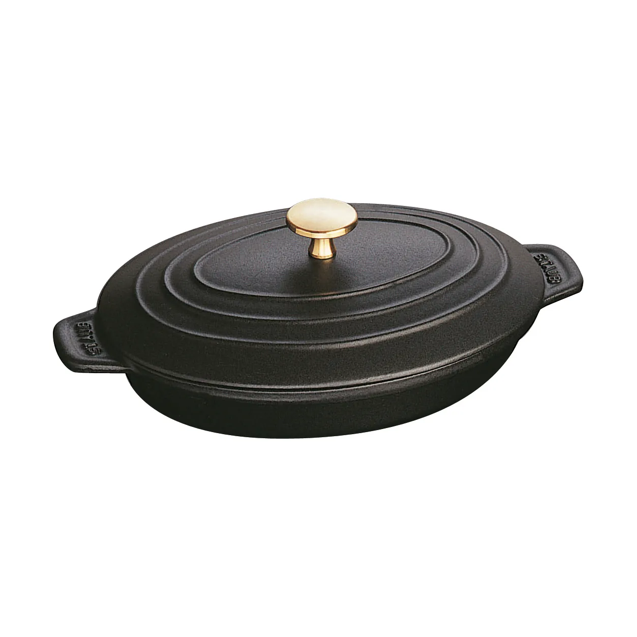 Staub forma para forno de ferro fundido com tampa oval 23cm, Preto STAUB