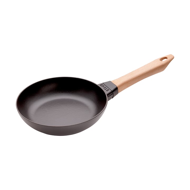 Staub frigideira de ferro fundido preta com cabo de madeira clara - Ø20 cm - STAUB