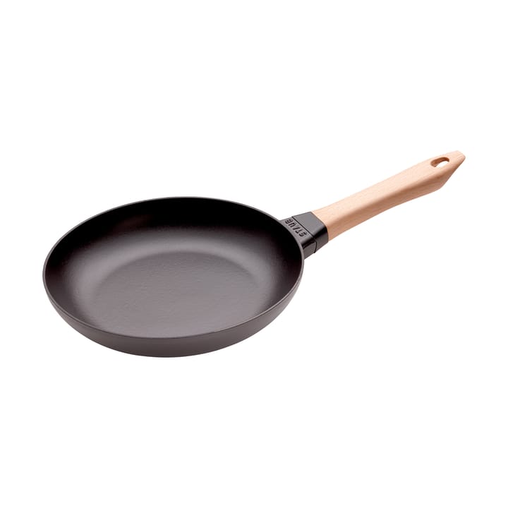 Staub frigideira de ferro fundido preta com cabo de madeira clara - Ø24 cm - STAUB